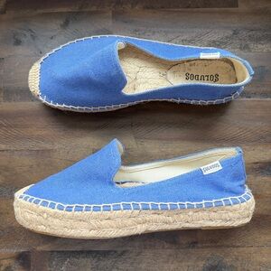 Soludos Denim Blue Espadrille Flats Womans 7 Beach Vacation Cruise Tropical